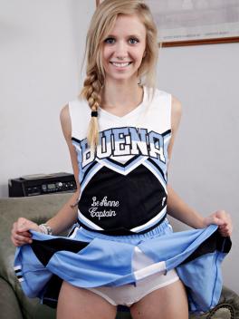 ATK Archives - Rachel James in Blue and White Cheerleader